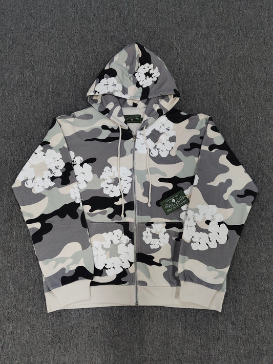 Grey Camo Denim💧 Hoodie